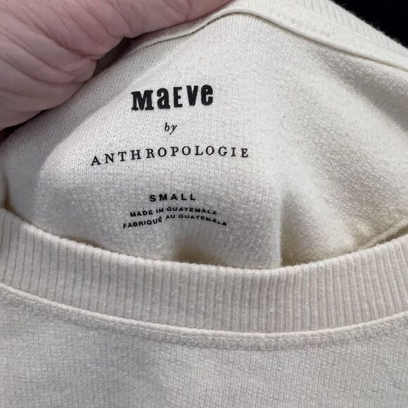 Anthropologie Maeve Ski Pups Graphic Sweatshirt Top Dogs Holiday Ivory Small - Picture 3 of 8